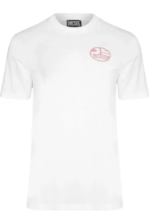 Diesel Ovaal DS-logo helderwit T-shirt