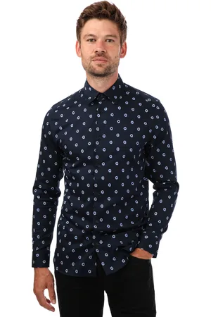 Ted Baker Kyme overhemd met lange mouwen en bloemetjesprint voor heren, marineblauw