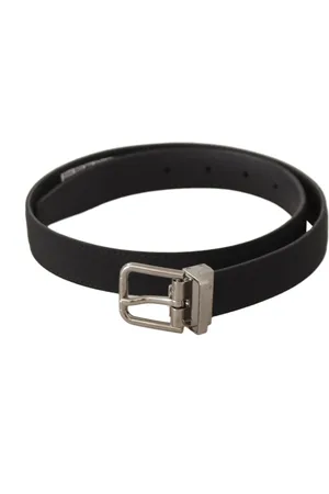 Dolce & Gabbana Canvas Lederen Zilverkleurige Riem