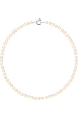 Diadema Rank ketting kralen Zoetwater 6-7mm Pink Natural Ring Marine 925 Lengte 45 cm