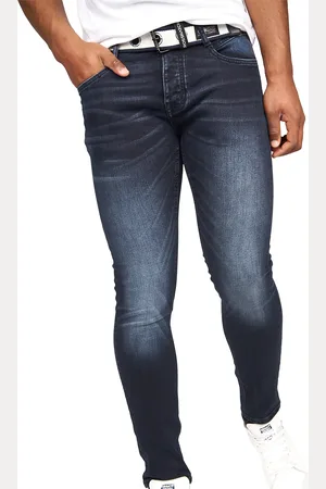 Crosshatch Heren Barbeck Slim Jeans (Blauw Zwart)