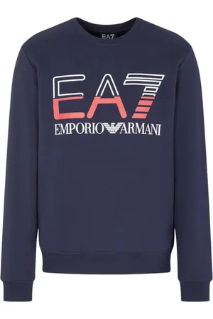 EA7 Large Brand Logo Blue Sweatershirt