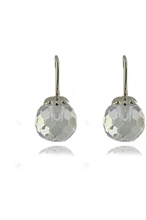 Luxenter Oorbellen, 925 sterling zilver, bergkristal en parelmoer, gerhodineerd oorbellen