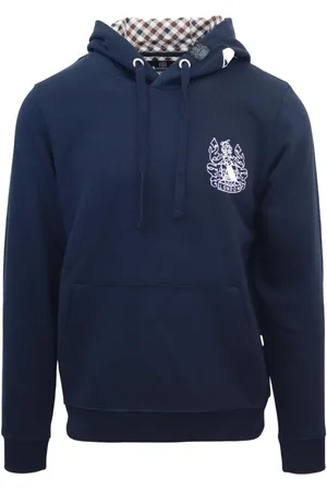 Aquascutum Branded Hood Blue Hoodie