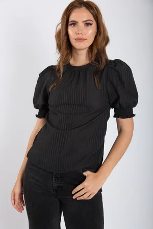 Gini London Getextureerde top met korte mouwen