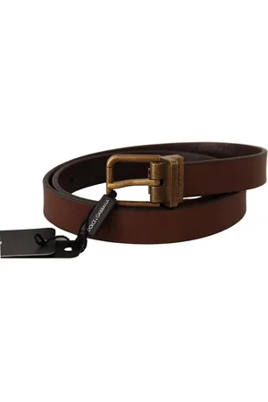 Dolce & Gabbana Prachtige Lederen Riem Met Gouden Gesp