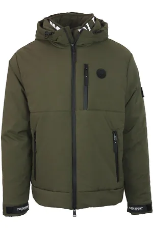 Philipp Plein Padded Large Branded Logo Green Jacket