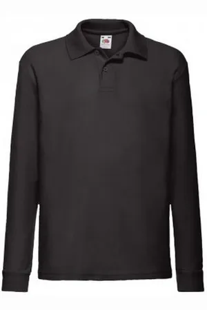 Fruit Of The Loom Kinderen/Kinderen Lange Mouw Pique Polo Shirt