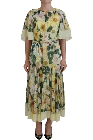 Dolce & Gabbana Zijden Maxi-jurk Met Bloemenprint
