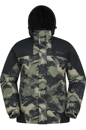 Mountain Warehouse Heren Shadow II Printed Ski Jacket (Donkergroen/zwart)