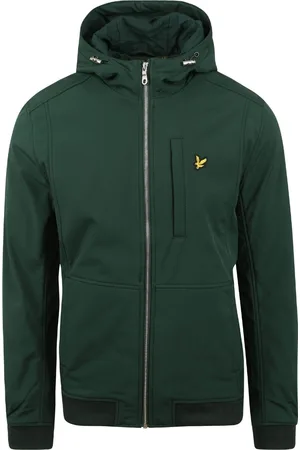 Lyle & Scott Donkergroen softshelljack met capuchon van met logo