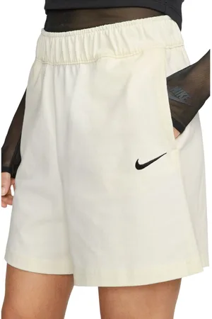 Nike Jersey losse pasvorm cremekleurige short met hoge taille