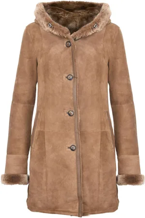 Infinity Dames suède merino schapenvacht parka jas-tripoli