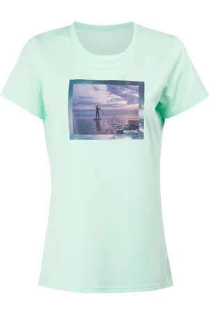Regatta Dames/Dames Fingal VIII Surf T-shirt met opdruk (Gebleekt Aqua)