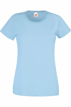 Fruit Of The Loom Dames/vrouwen Lady-Fit Valueweight Short Sleeve T-Shirt (Pak van 5) (Hemelsblauw)
