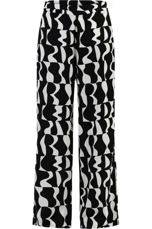 Dreimaster Stof broek Dames zwart wit