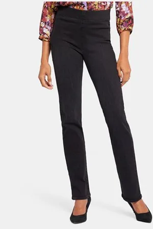 NYDJ Marilyn Straight Pull-On Jeans Donkergrijs SpanSpring™ Denim | Legend