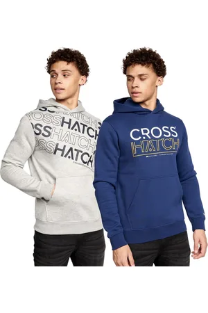 Crosshatch Heren Shardo Hoodie (Set van 2) (Marine / Grijze Mars)