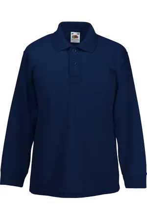 Fruit Of The Loom Kinder Polo Lange Mouwen 65/35 Piqué / Kinderpolo (Donker Marine)