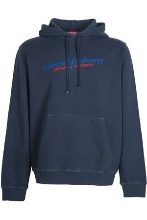 Diesel Industry Denim Division-logo marineblauwe hoodie