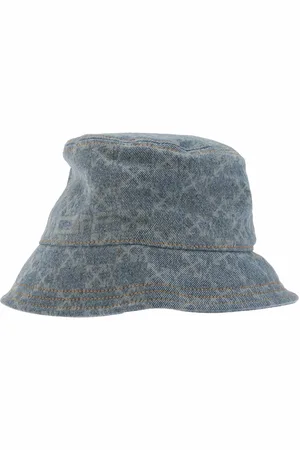 OFF-WHITE Accessoires Off White Monogram Denim Bucket Hat in Lichtblauw