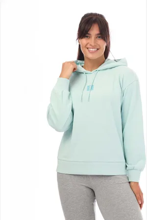 Timberland Dames Stack Logo Loopback Hoody in Lichtblauw