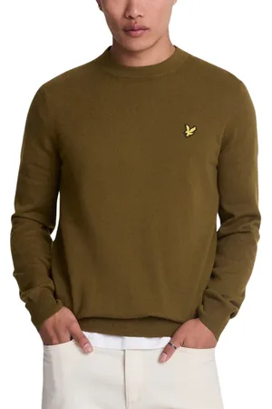 Lyle & Scott Olijfgroene pull-over trui met ronde hals