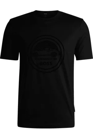 HUGO BOSS Heren-T-shirt Porsche x BOSS gemerceriseerd katoen in