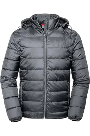 Russell Athletic Russell Volwassenen Unisex Hooded Nano Jacket (IJzergrijs)
