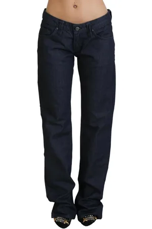 Exte Authentieke Donkere Denim Jeans Met Lage Taille En Rechte Pasvorm