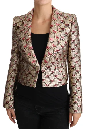 Dolce & Gabbana Bloemen pailletten Blazer Jas jasje
