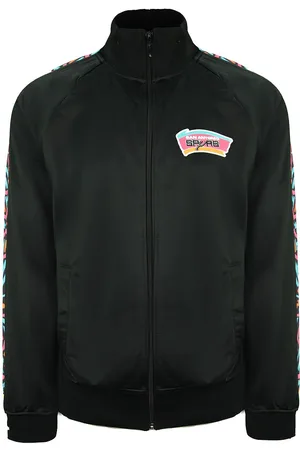 Mitchell & Ness San Antonio Zip Up Heren Track Jacket TRJKDF18006 SASBLCK1