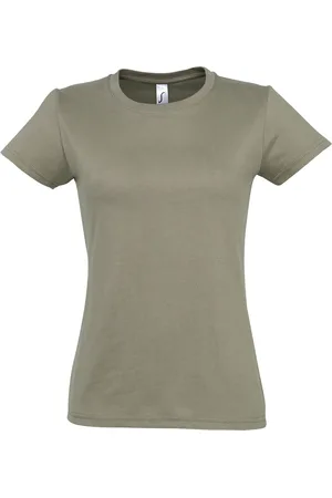 Sols Dames/dames Imperial Heavy Short Sleeve T-Shirt (Khaki)