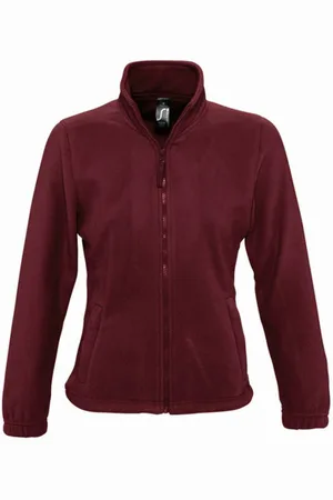 Sols Dames/dames North Full Zip Fleece Jacket (Bourgondië)