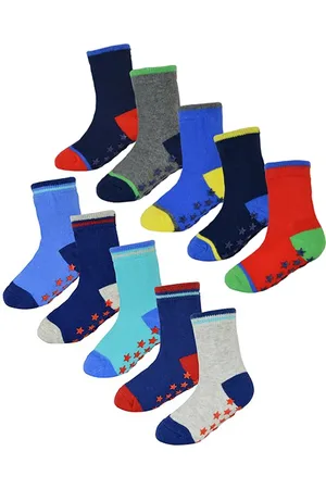 Sock Snob 10 paar antislip katoenen babysokken voor jongens met sterren - Stijl 2