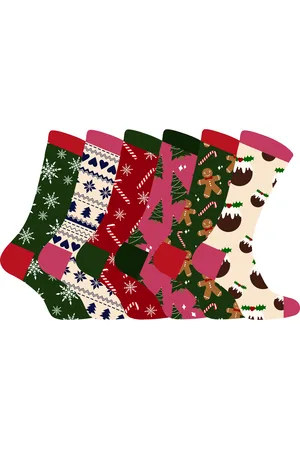 Sock Snob Dames kleurrijke nieuwe kerstsokken - 6 Pack