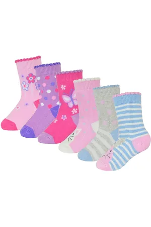 Sock Snob 6 paar sokken voor babymeisjes met vlinderdesign - Dier