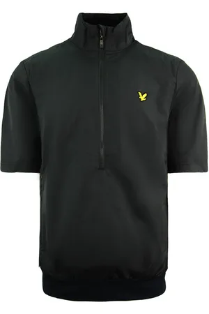 Lyle & Scott Dolar Golf Jacket 1/2 Zip Up Short Sleeve Black Heren Track Top JK1241G 572