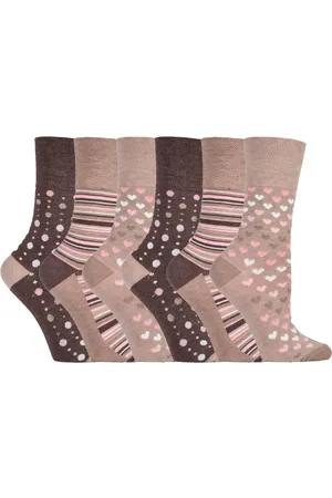 Gentle Grip 6 stuks sokken zonder elastiek bamboesokken met zachte grip voor dames - SOLRM34