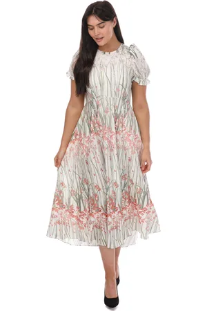 Ted Baker Dames Zahrria Floral Midi Dress Met Pofmouwen in