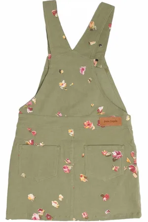 Palm Angels Juniors Allover Print Bloemen Salopette Jurk voor meisjes in