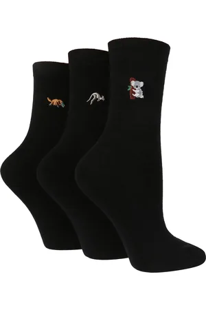 Wild Feet Wild Feet - Set van 3 sokken van geborduurd katoen voor dames - Koala