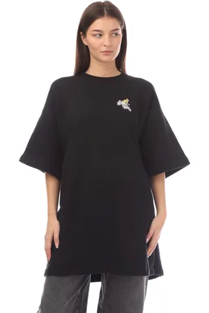 OFF-WHITE Vrouwen Off White Bloem Pijl Snap T-shirt Jurk in