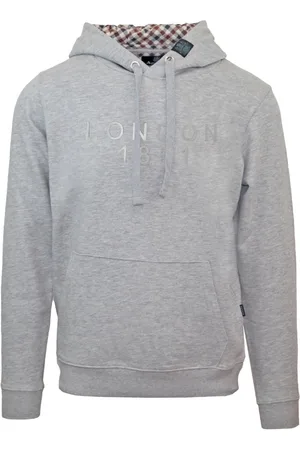 Aquascutum Bold London 1851 Logo Grey Hoodie