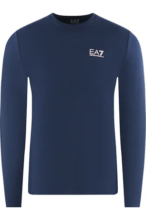 EA7 Large Back Logo Long Sleeved Blue T-Shirt