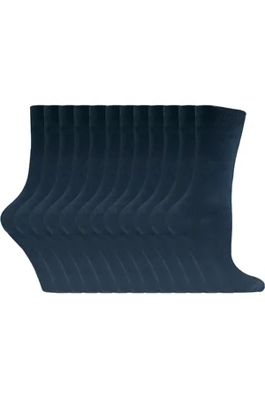 Sock Snob 12 paar kleurrijke effen katoenrijke damessokken - Marine