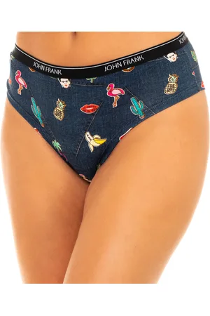 JOHN FRANK Braziliaanse damesslip van elastische katoenen ademende stof WJFD-H14-FUNDENIM-MULTICOLOR