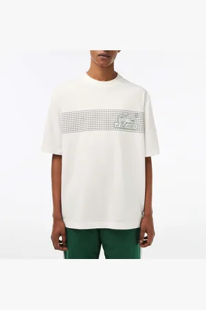 Lacoste Heren Loose Fit Tennis T-shirt in Off-White