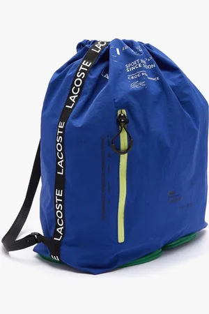 Lacoste Accessories Branded Foldable Nylon Backpack in Blue