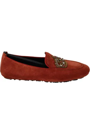 Dolce & Gabbana Kristallen Geborduurde Lederen Loafers In